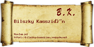 Bilszky Kasszián névjegykártya
